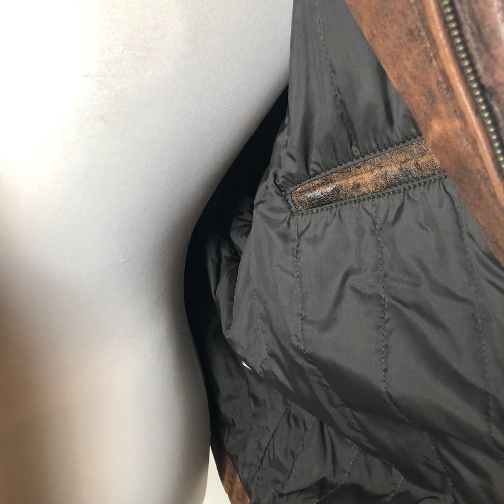 Pioneer Wear Distressed Men's Bomber Style Brown Lamb Leather Jacket Size 44 - Picture 7 of 16